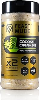 Coconut Cream Pie Seasoning | 10oz Master Edition by Feast Mode Flavors | Low Sodium | Low Calorie | Zero Artificial Fillers Binders or Dyes | Natural Meal Prep Flavoring | Dessert Spice Blend | Sweet Powdered Breakfast Topper for Oatmeal Popcorn Ice Cream Yogurt Coffee Pancakes Waffles and More!