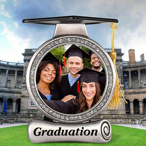 Vista 6 de LASODY Marco de fotos de graduación - Decoración 2025, regalos para él y ella, marco de fotos con borlas