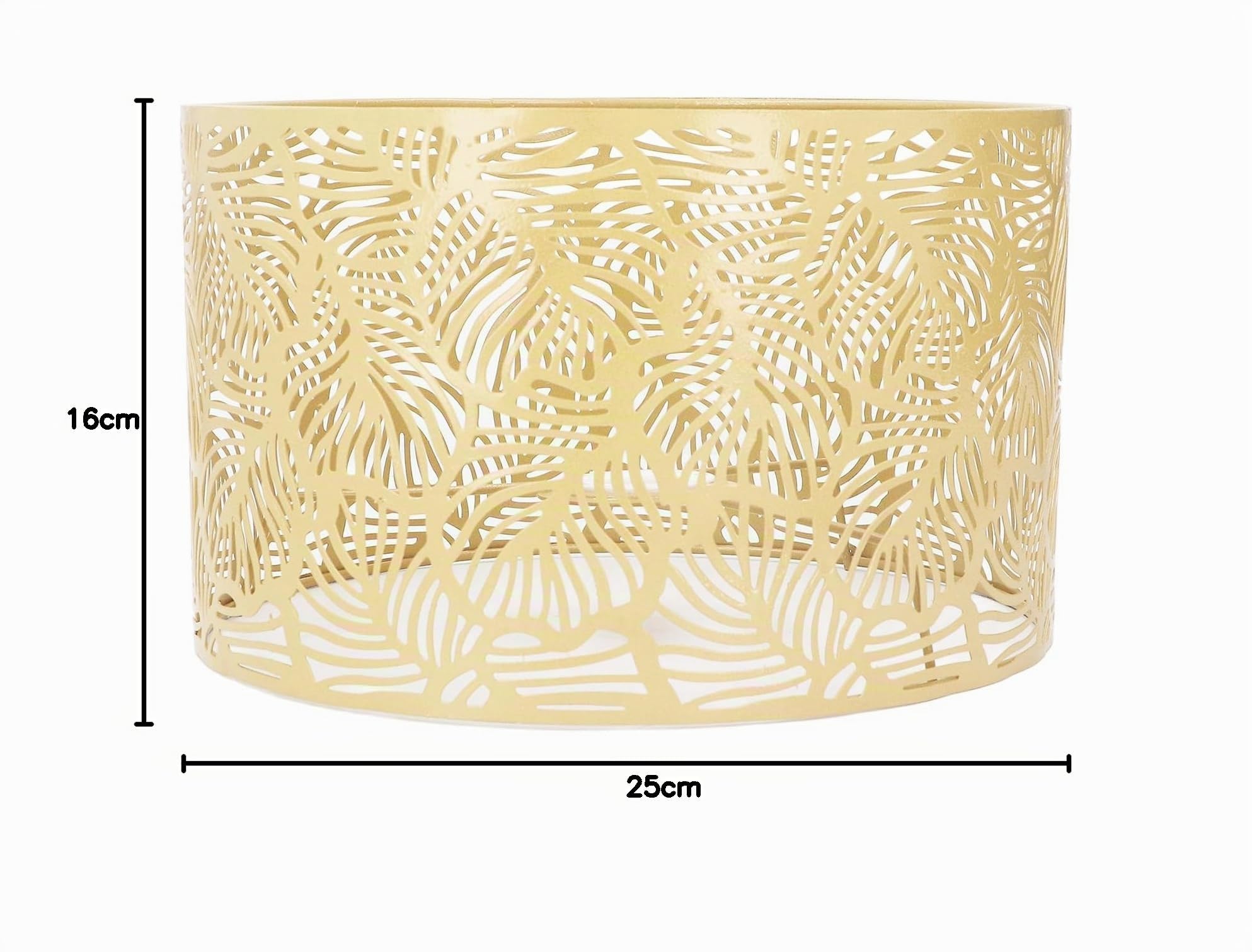 Pantalla de Metal para Lámpara de Pie y Mesa, Base E14 E27, Diseño Hojas Grandes Elegante, Hierro Dorado, Decoración Hogar Estilo Simple Ideal Sala Dormitorio