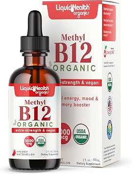 LIQUIDHEALTH Complete Multiple Daily Multivitamin & Organic Methyl B12 5000mcg Vitamin Drops with Tart Cherry Juice for Immune Support, Natural Energy Boost, Improved Memory & Focus, Overall Health