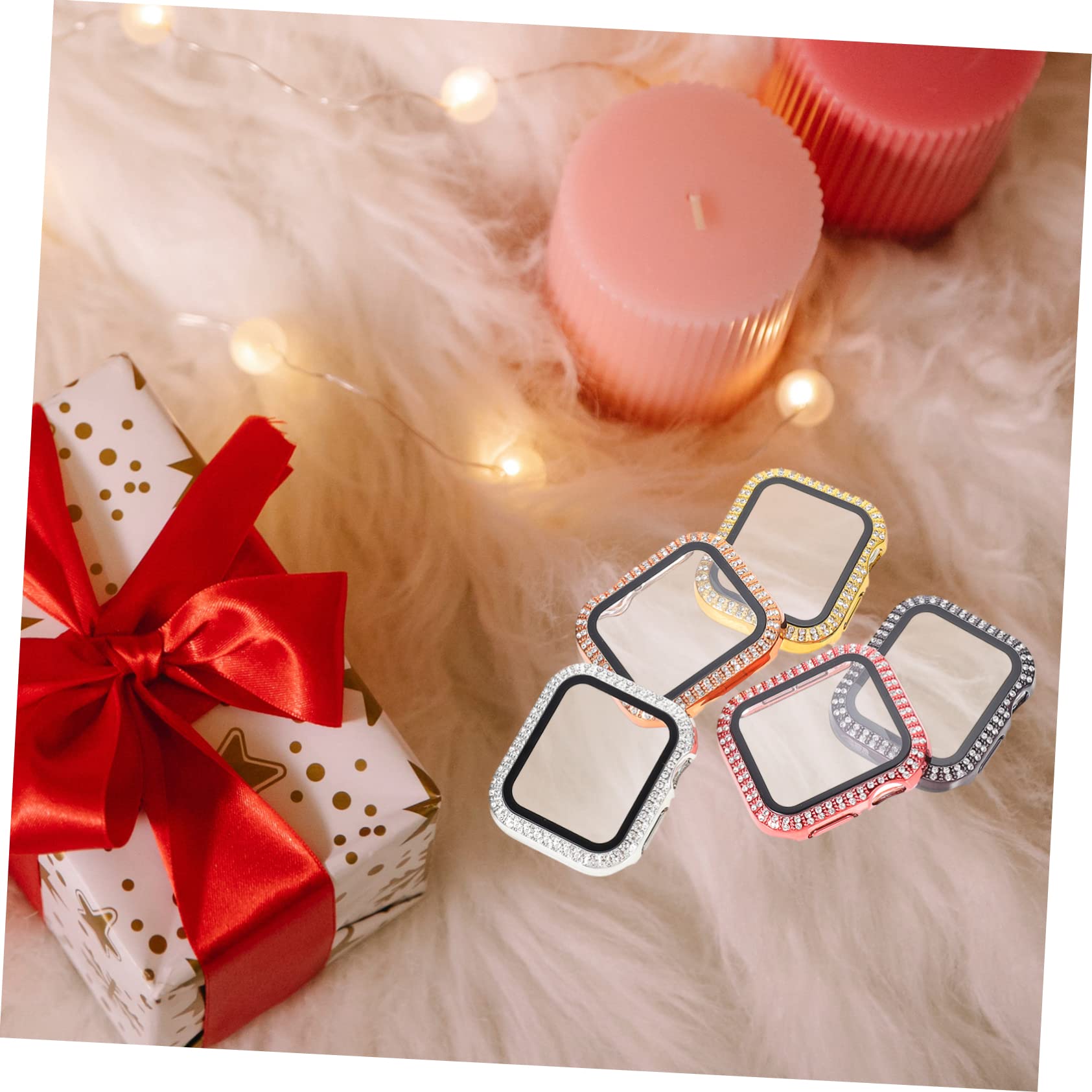 Uonlytech 4 Sets – Kratzfeste Smartwatch-hülle Glitzernde Uhrenabdeckung Für Einfache Installation Vollständiges Entfernen des Zugriffs Auf Die Tasten 5 Stück X 4