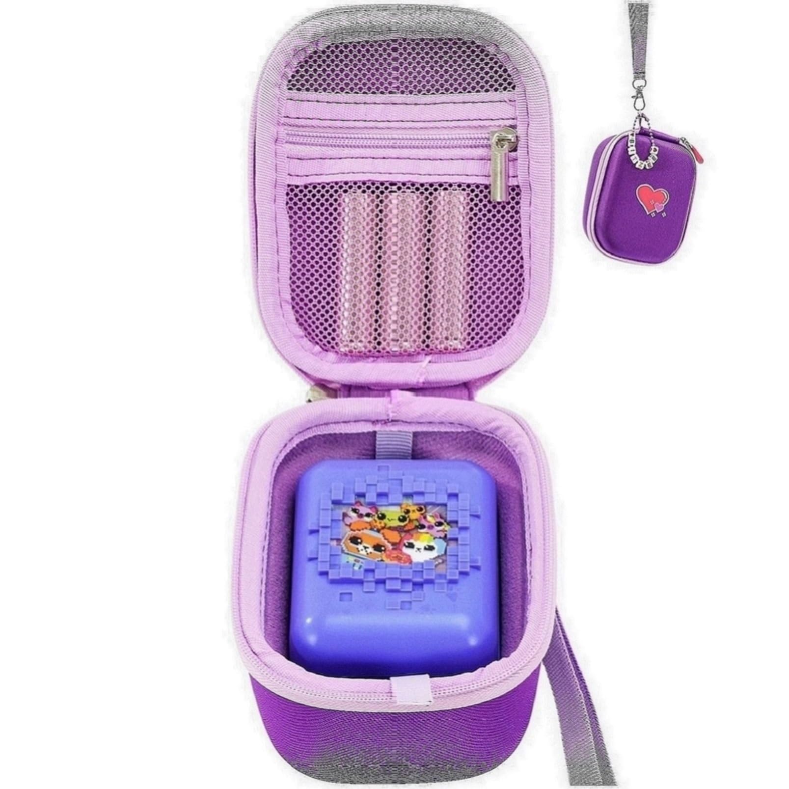 ProCase Hard Carrying Case for Bitzee Interactive Toy Digital Pet, Protective Storage Travel Bag Holder for Kids Bitzee Virtual Electronic Pets Accessories, DIY Letter Cubes Included -Purple