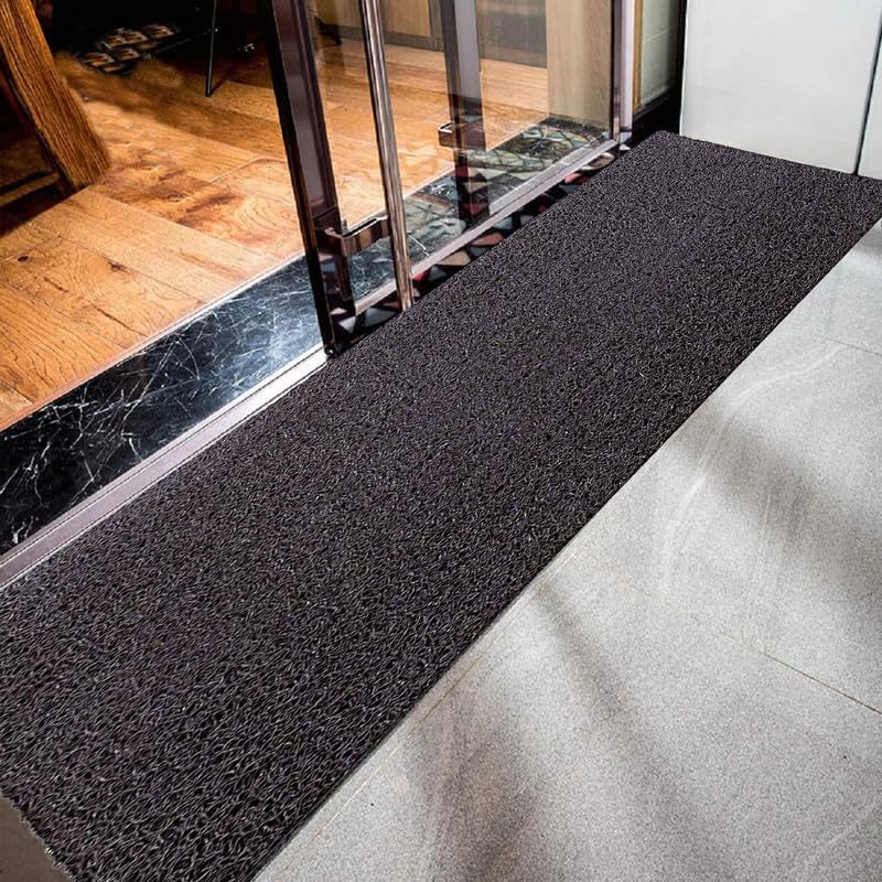 Image of PVC Cushion Foot mat Thick Mesh Main Entrance Doormat with Anti-Slip Rubber Backing for Home Bedroom Bathroom Offices Restaurants Hospitals Shops (2 x 4feet, Brown)