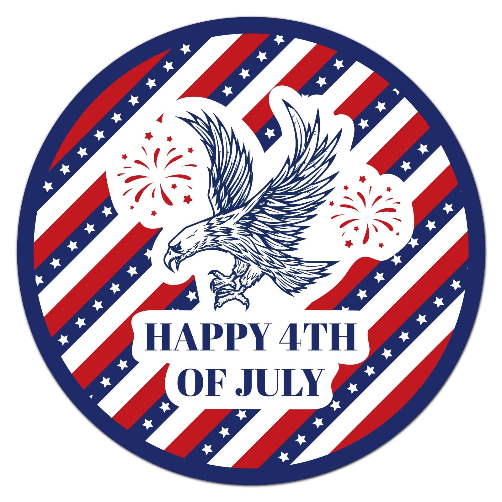 120pcs Happy 4th of July Stickers, 2 Inch Round American Flag Independence Patriotic Stickers Eagle Pattern Envelope Seals Labels USA Patriotic Gift