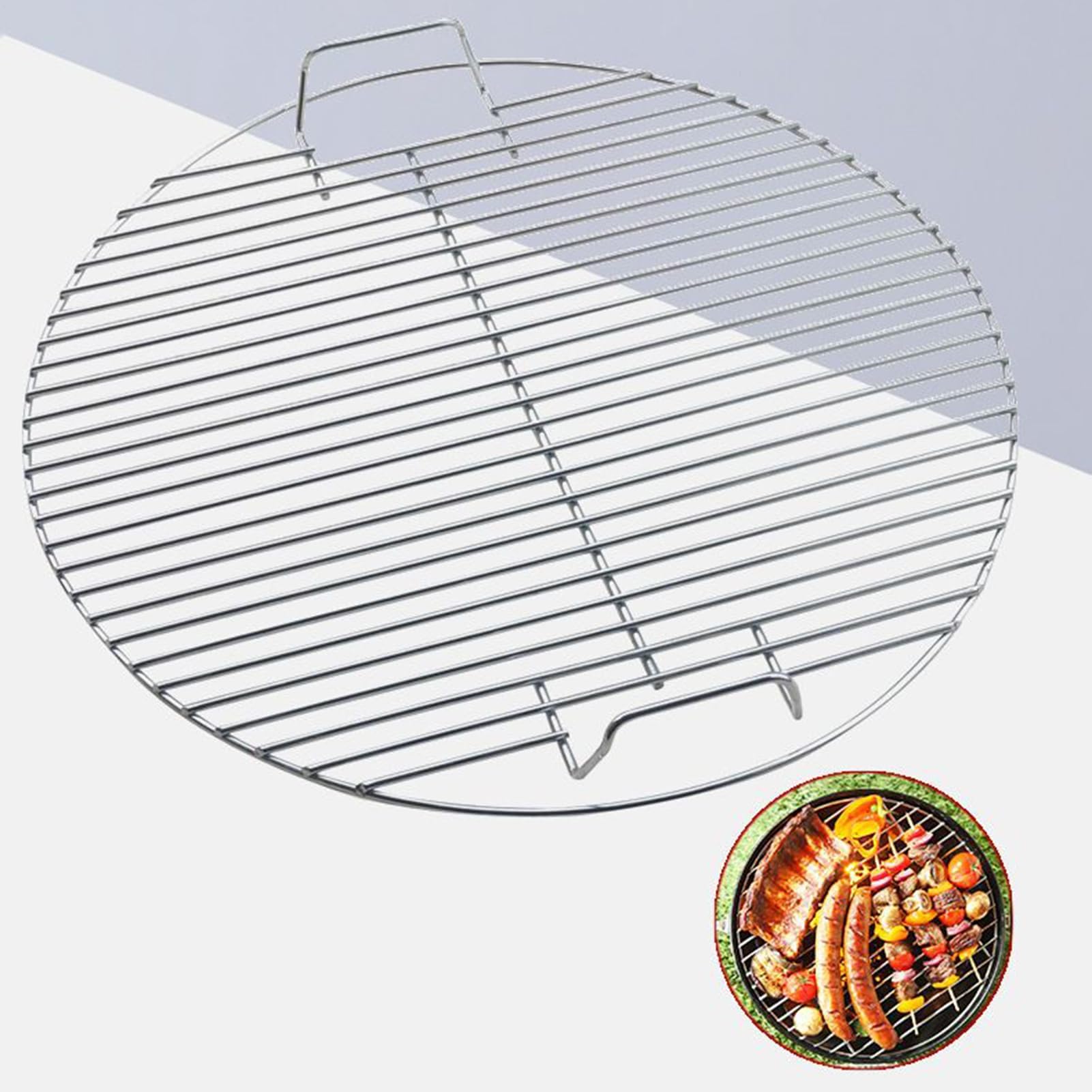Wytrzymały ruszt do grillowania ze stali nierdzewnej, okrągły, wielofunkcyjny, do gotowania na zewnątrz, na kemping, piknik, podwórko i do grillowania w ogrodzie