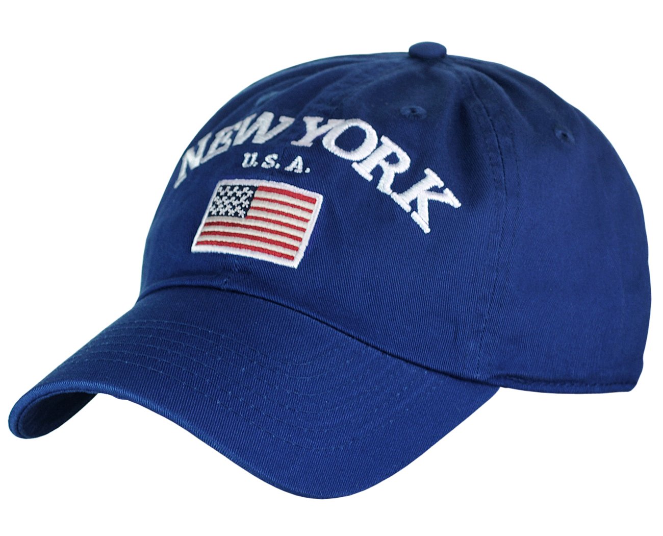 NYFASHION101New York USA Flag Embroidered Adjustable Low Profile Cap
