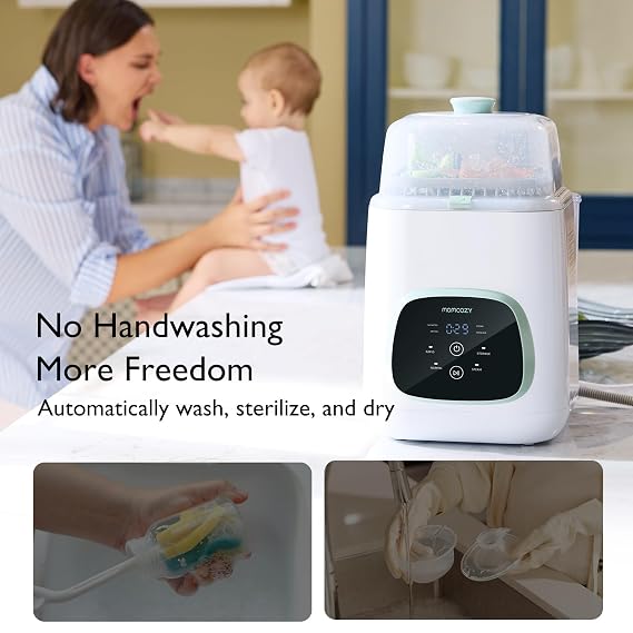 Momcozy KleanPal Pro Baby Bottle Washer & Momcozy Soft & Safe Drain Hose 1M