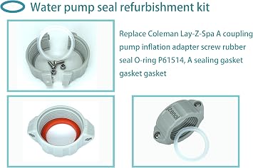 Hot Tub Pump Seal Kit Lay-Z-Spa Coleman AirJet Springstaditi Island | Hot Tub Pump Seal Refurbishment Kit, fits Lay-Z-Spa/Coleman, AirJet/Springstaditi/Island, rubber, leak-proof, durable