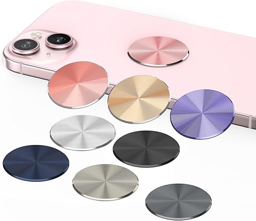 Paquete de 2 adhesivos para placa de metal para soporte magnético de teléfono de automóvil, adhesivo para cuna (compatible con soportes magnéticos),