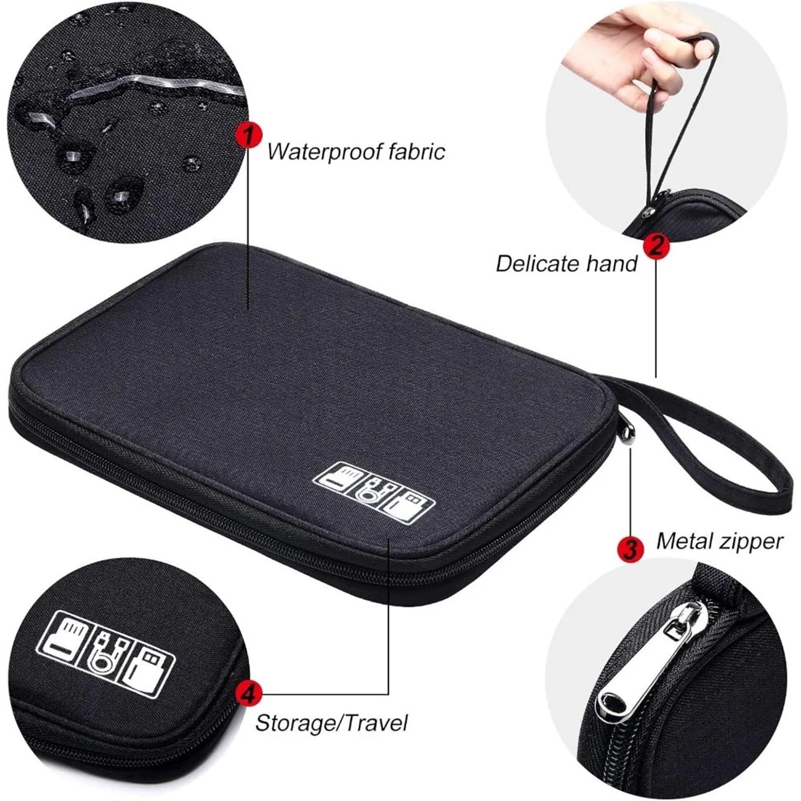 Borsa Organizer Per Cavi Borsa For Organizer Elettronica Da Viaggio 2 Pezzi Custodia Cavi Portatile Accessori Elettronici Trucco Organizzazione Di Range(Grey)