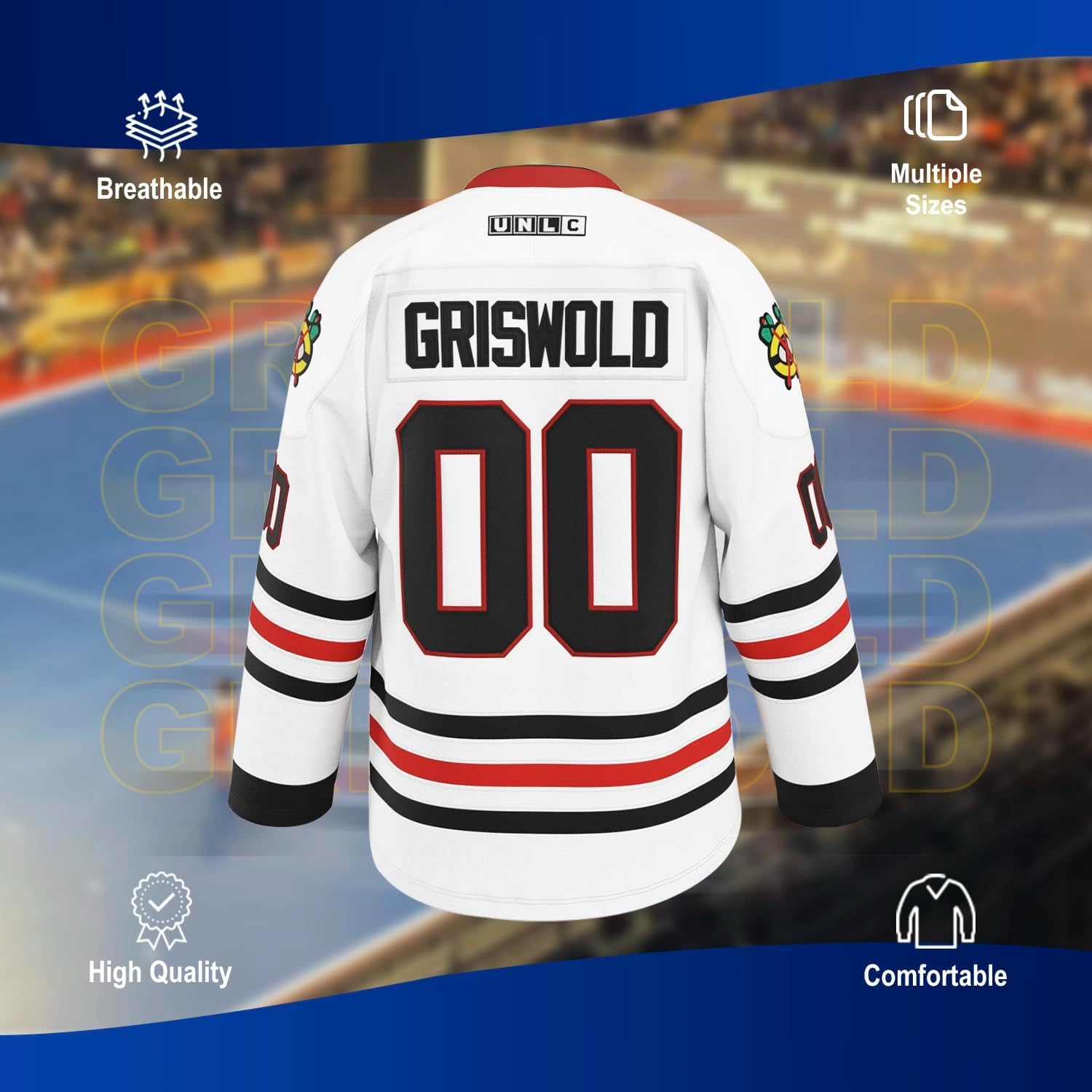 Griswold #00 Movie Hockey Jersey – Stitched Letters and Numbers Authentic Fabs Apparel S-5XL - Image 4