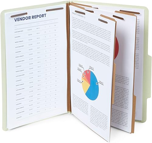 Vista 8 de 10 carpetas azules de clasificación de tamaño legal – 2 divisores de expansión Tyvek de 2 pulgadas – 2 puntas duraderas diseñadas para organizar