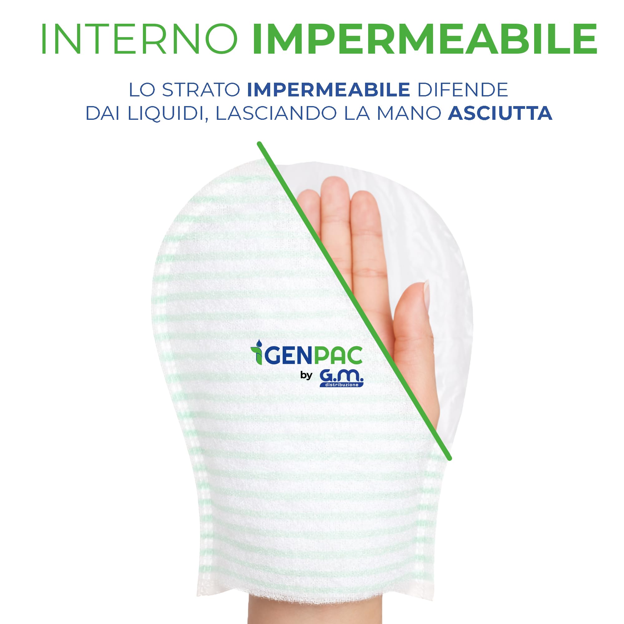 100 Manopole Saponate Monouso di Alta Qualità, Impermeabili all'interno, con Soffice Spugna Esterna, Guanti Saponati Monouso Delicatamente Profumati, Senza Risciacquo, Guanti Saponati per Anziani