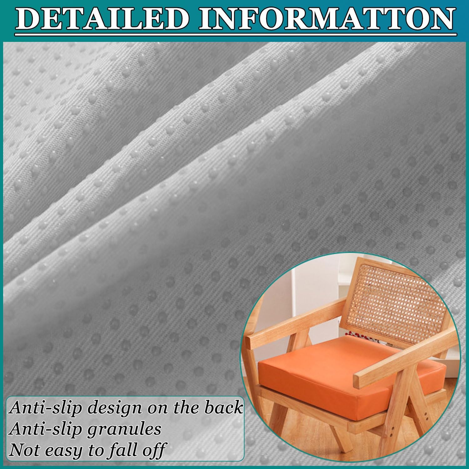 Qing Yun Coussin De Chaise Carré Antidérapant Et Imperméable Pour Maison, Salle à Manger, Jardin, Bureau (45 X 45 X 8 Cm, Gris