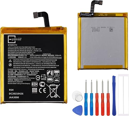 Batería de repuesto KP50 compatible con Moto One Zoom XT2010 con kit de herramientas de reparación