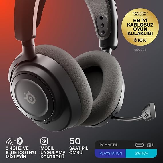 SteelSeries Arctis Nova 7 Gen 2 Wireless Gaming Headset - Black