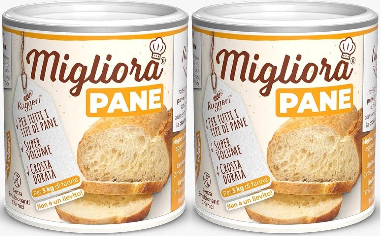 Ruggeri Bread Dough Improver Powder 240g (120g, Pack of 2) 🍞 Natural Enhancer for Homemade