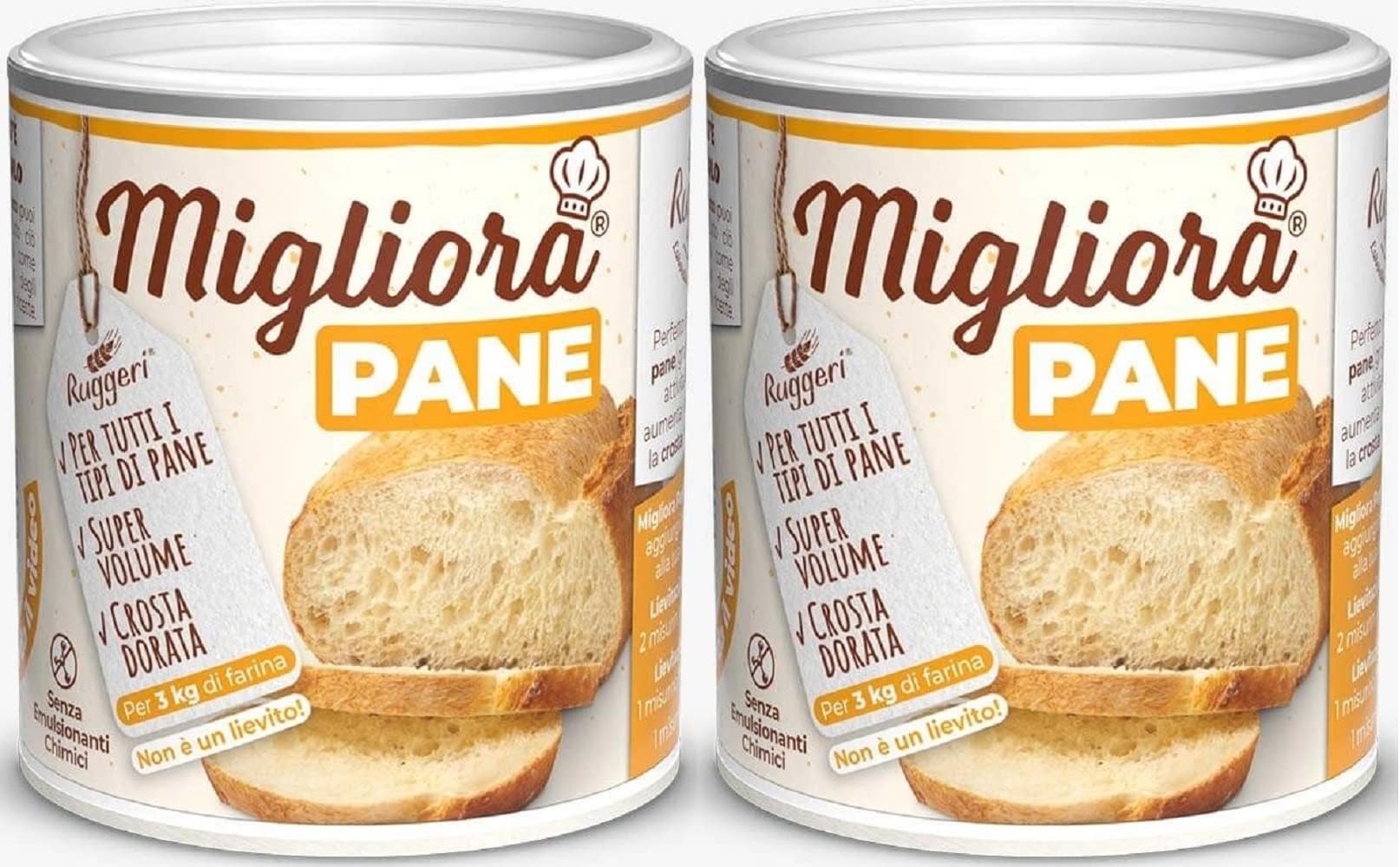 Ruggeri - Bread Dough Improver Powder 240g (120g, Pack of 2) ๐ Natural Enhancer for Homemade Bread ๐ 2 x 120g Tin