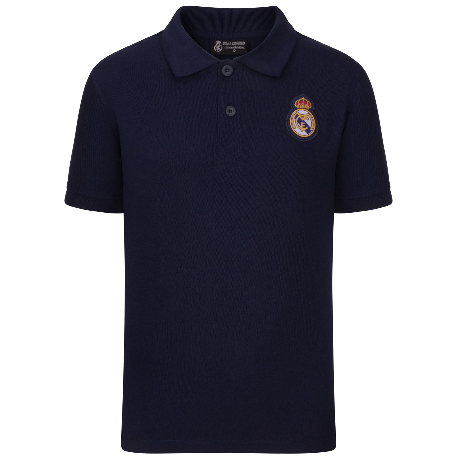 Real Madrid Official Football Gift Boys Crest Polo Shirt Navy 6 Years
