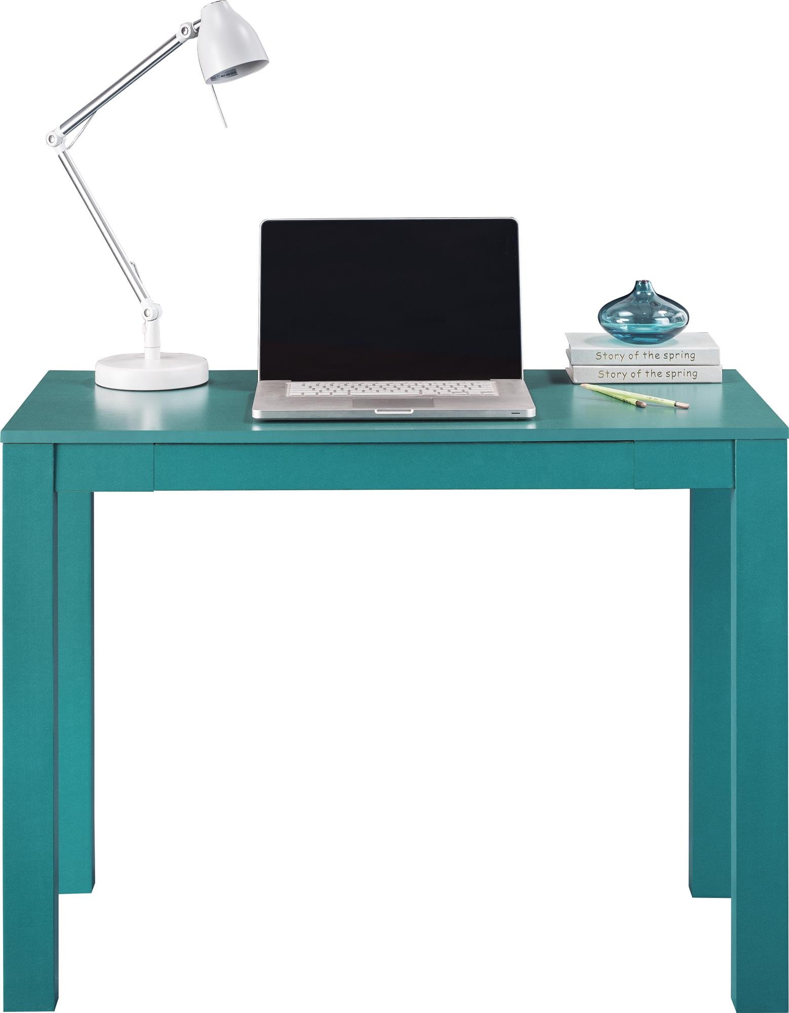 Amazon Com Ameriwood Home Parsons Desk With Drawer Teal Furniture Decor