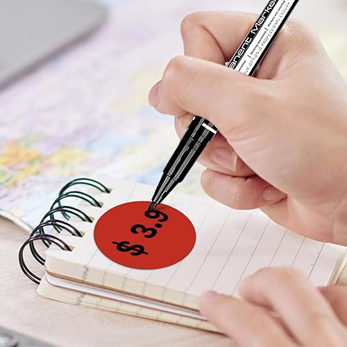 Miniatura 8 de Calcomanías redondas rojas de 1.5 pulgadas con código de color, impermeable, rollo extraíble de 500 unidades