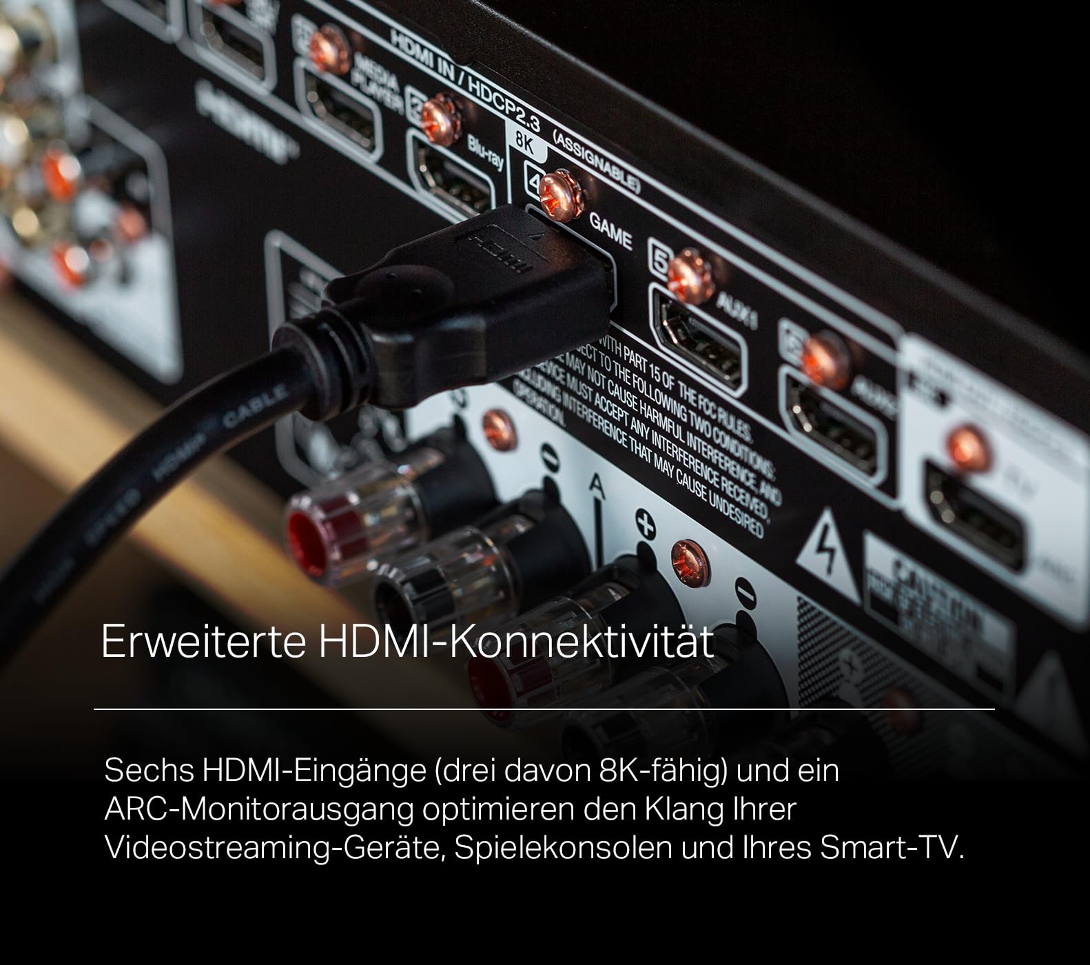 Marantz Stereo 70s Verstärker HiFi Stereo, 2.2-Kanal HiFi Verstärker, 75 W/Kanal, 6 HDMI Eingänge, 8K, HEOS, Bluetooth, WLAN, AirPlay 2, Dolby TrueHD, Alexa kompatibel, Schwarz