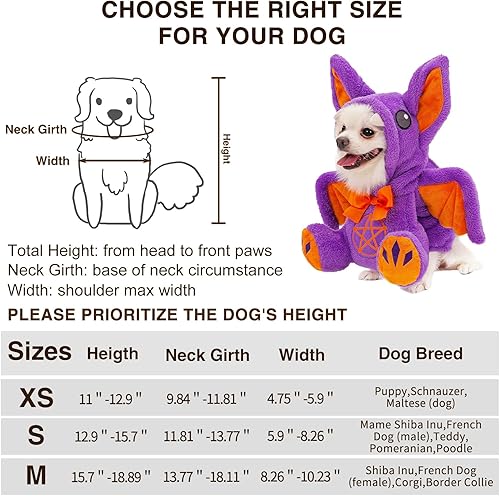 Miniatura 6 de Cnorialy Disfraz de perro para mascotas, divertido disfraz de murciélago para Halloween, Navidad, ropa de perro, lindo disfraz de fiesta de cosplay