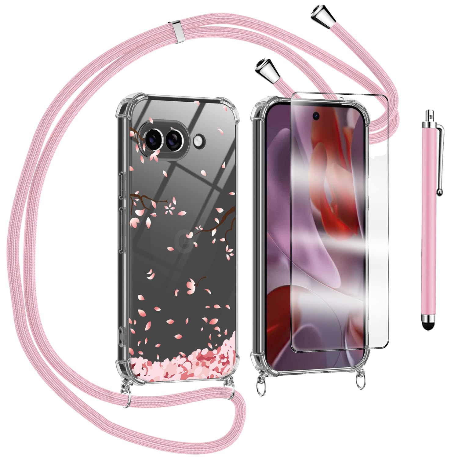 KJYLPO Handykette Kompatibel mit Google Pixel 9A Hlle mit  Displayschutzfolie Schutzfolie, Necklace Handyhlle mit Abnehmbar Kordel  zum Umhngen Silikon Case Schutzhlle mit Band, Rosa: Amazon.de: Elektronik  & Foto