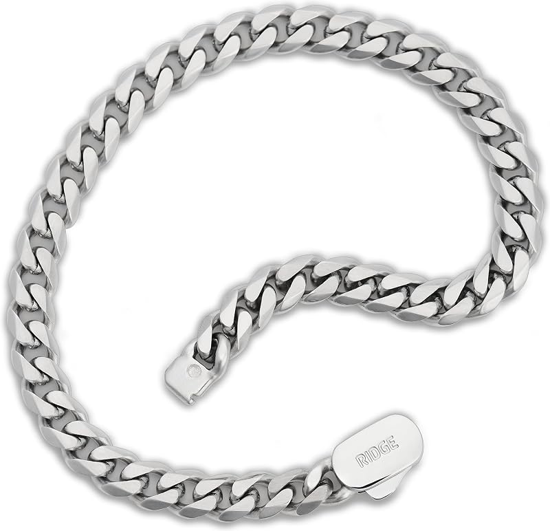 RIDGE 6mm 18K Gold Curb Bracelet for Men, Rugged and Durable Men’s Bracelet with Secure Clasp