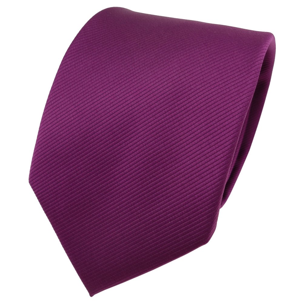 TigerTie Men's Classic Solid Magenta Fuchsia Purple Necktie