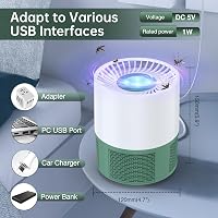 Tiptop Home USB Elektromos Rovarcsapda - UV Fényes Szúnyog- és Légyirtó Lámpa, Hordozható, Csendes Működés, Konyhai, Beltéri és Kültéri Hasz 6