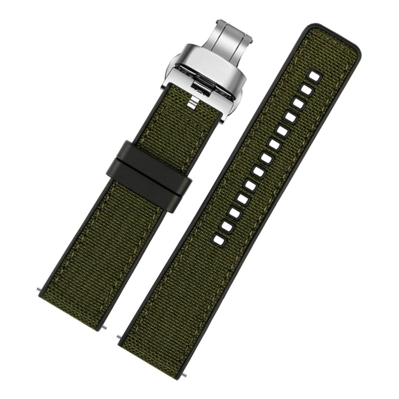 Run Ken Nylon Toile Caoutchouc Montre Bracelet Hommes Silicone Fond Étanche Papillon Boucle Poignet Bande Bracelet Accessoires 20mm 22mm 24mm