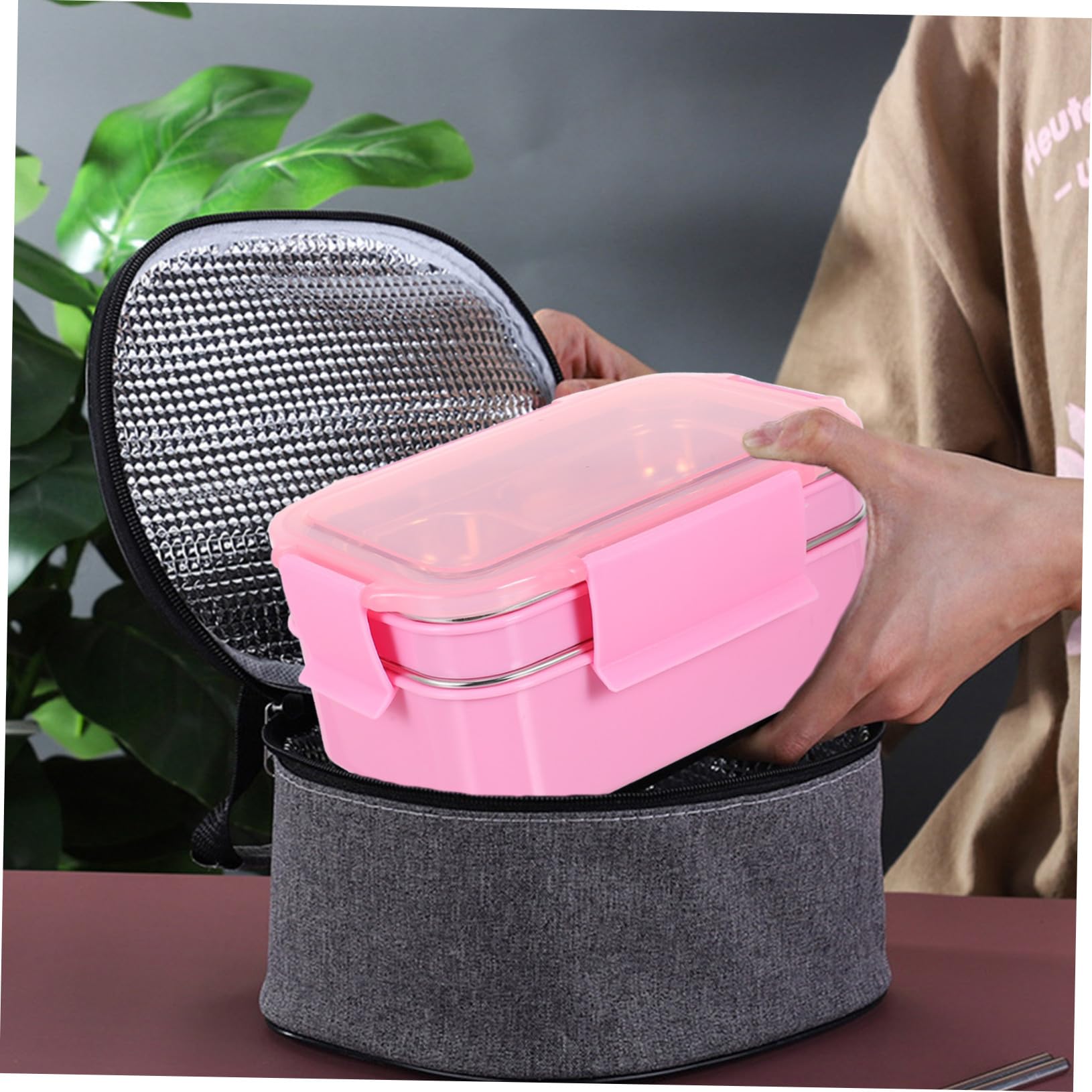 Gadpiparty Boîte à Bento à Compartiments Boîte à Lunch Portable 304 Inox Isotherme Compartiments Séparés Repas sans Mélange Pique- Déjeuner