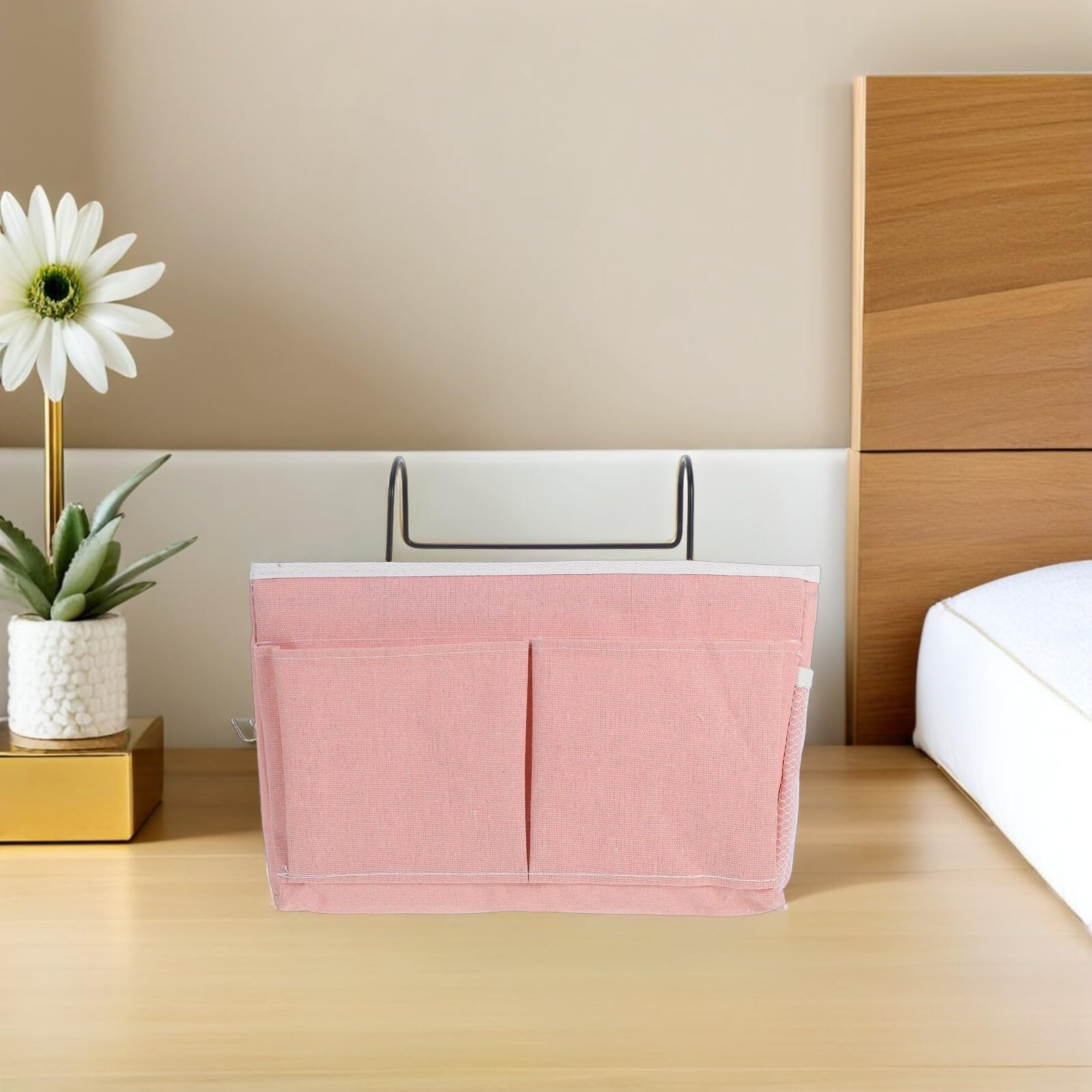 Levemolo 2 Stück Betttasche aus Hochwertigem Stoff Multifunktionaler Hänge Organizer mit Fächern für Bücher Magazine und Kleinigkeiten Platzsparend für Studentenwohnheim Hochbett und