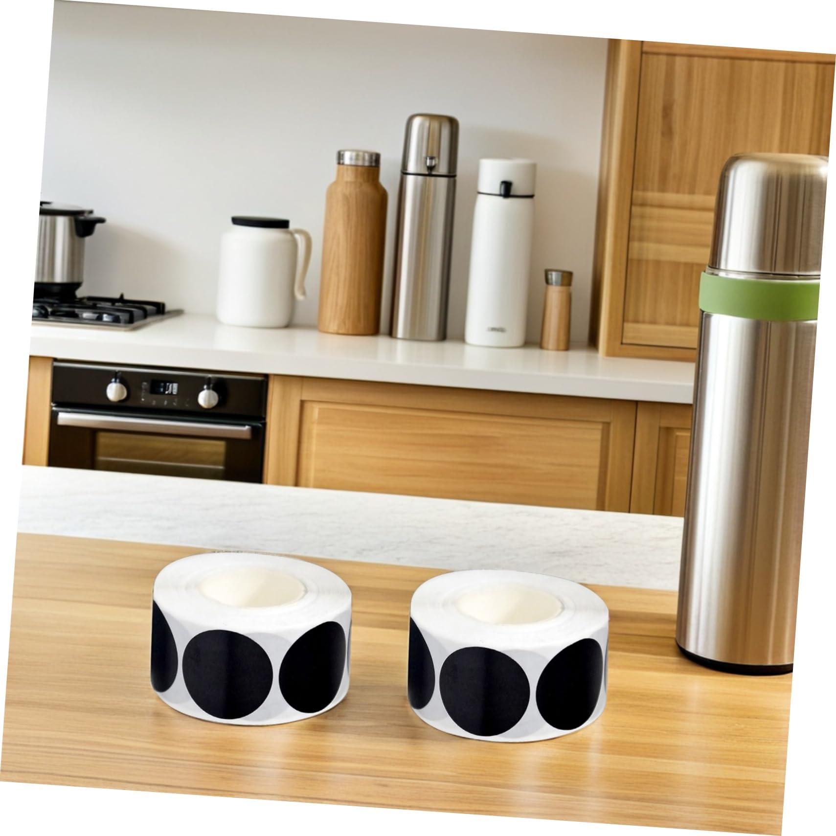 3rotoli Etichette Adesive Per Spezie Etichette Rond Per Lavagna Per Barattoli Adesivi Riutilizzabili Per Contenitori Organizzazion Cucina