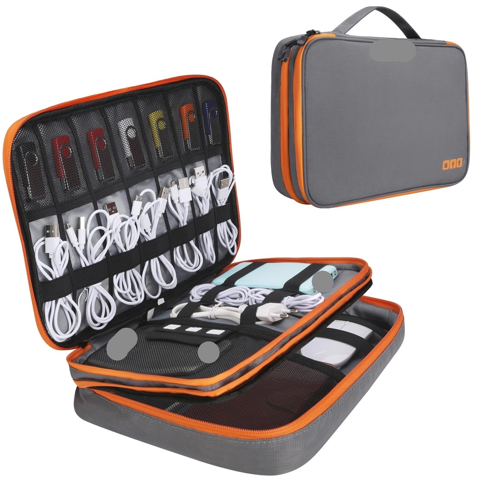 Borsa Organizer Per Cavi Custodia Da Viaggio For Accessori Elettronici Portatili 1PC, Borsa Organizer Cavi, Il Trasporto Di, Alimentazione, Unità Flash USB, Caricabatterie(Gray L)