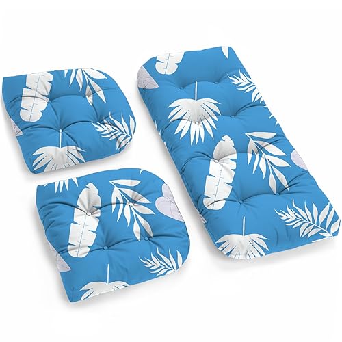 All Weather Wicker Chair Cushions of 3 Pieces, Waterproof Outdoor