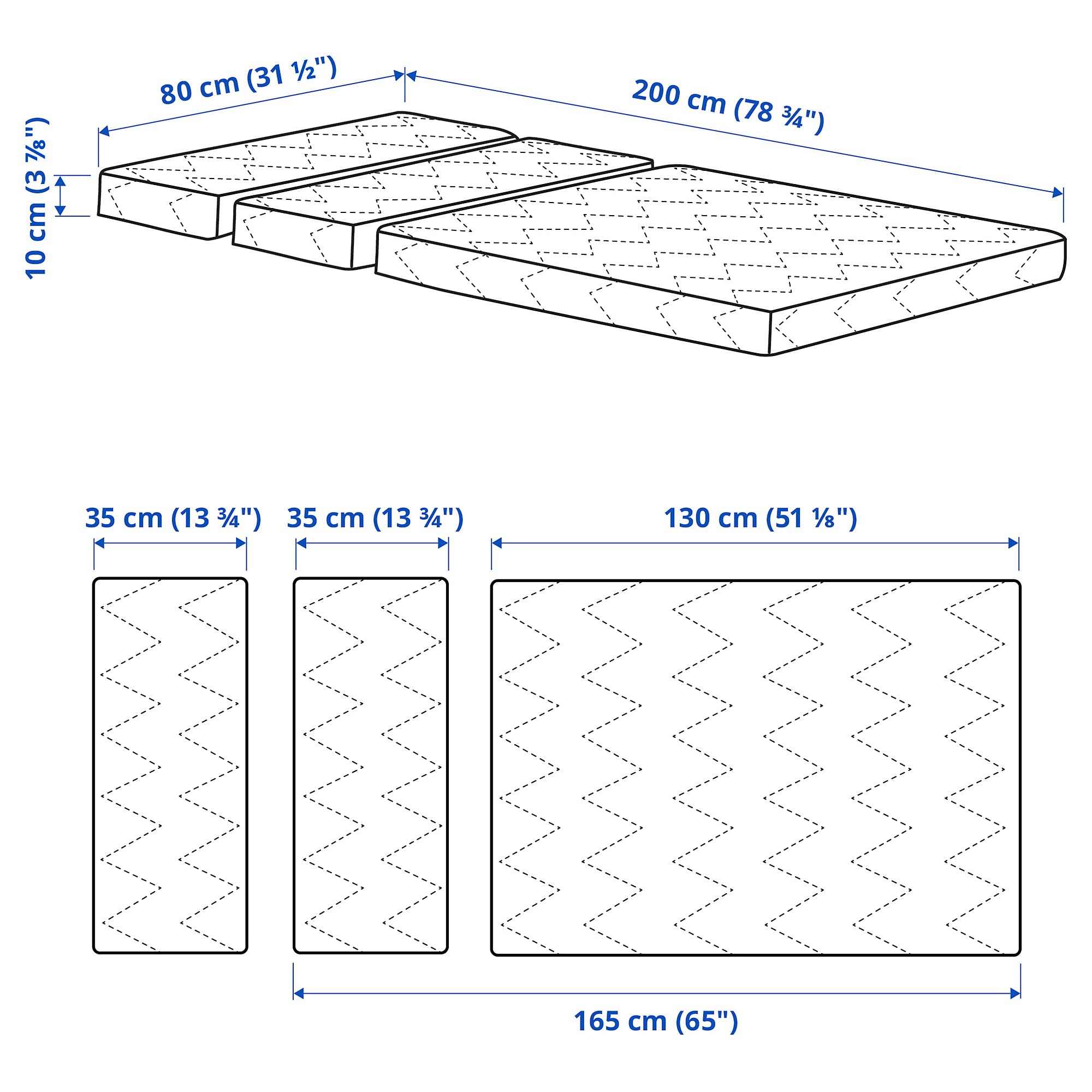 ProTuning VIMSIG Schaumstoffmatratze für Ausziehbett 80x200 cm