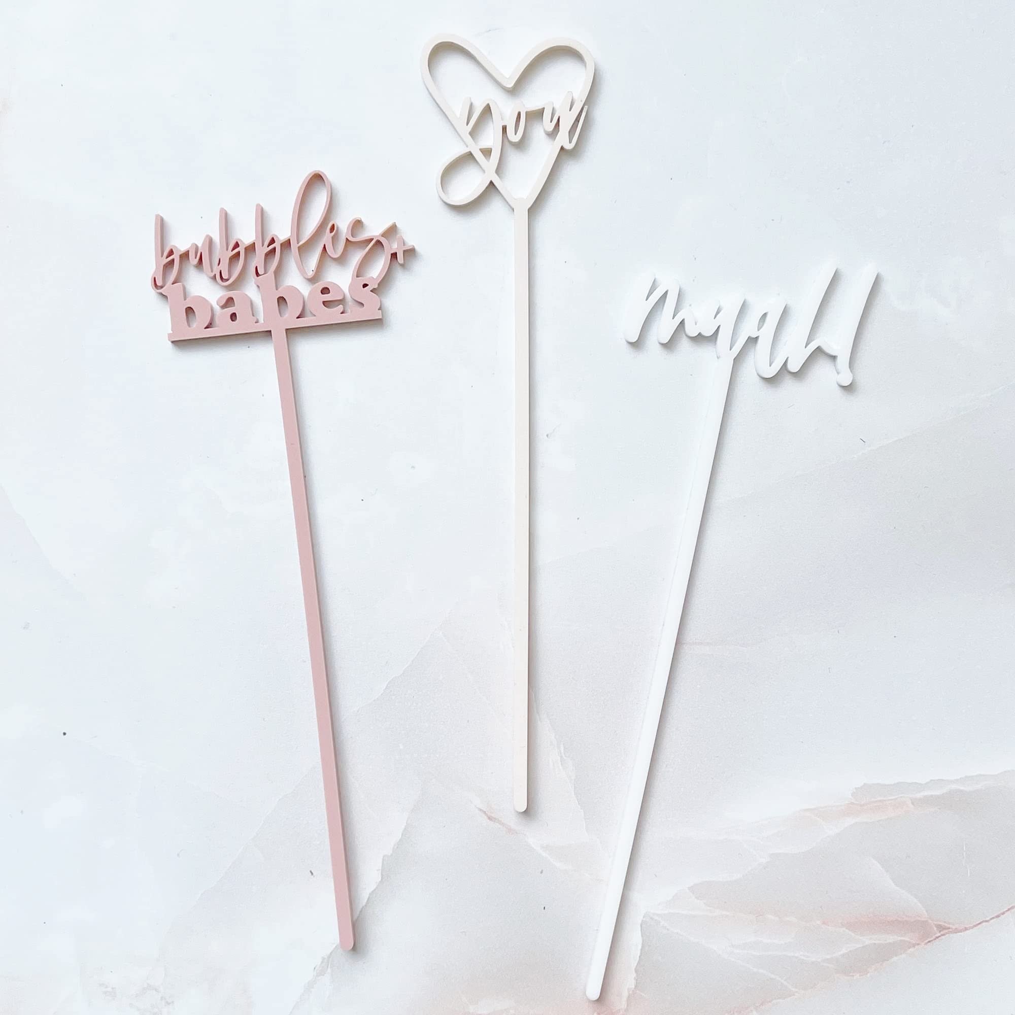 The Cotton & Canvas Co. Galentine's Day Drink Stirrers, Galentine's Day, Party Cocktail Sticks, Swizzle Sticks, Valentine's Party, Custom Drink Marker, Set of 12