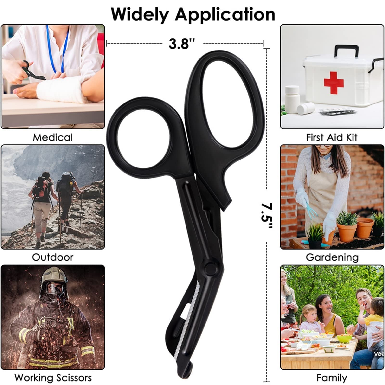 Tijeras de Rescate médico, Mango de plástico, Gasa para heridas de Acero Inoxidable, Tijeras de Primeros Auxilios, práctica Enfermera al Aire Libre S