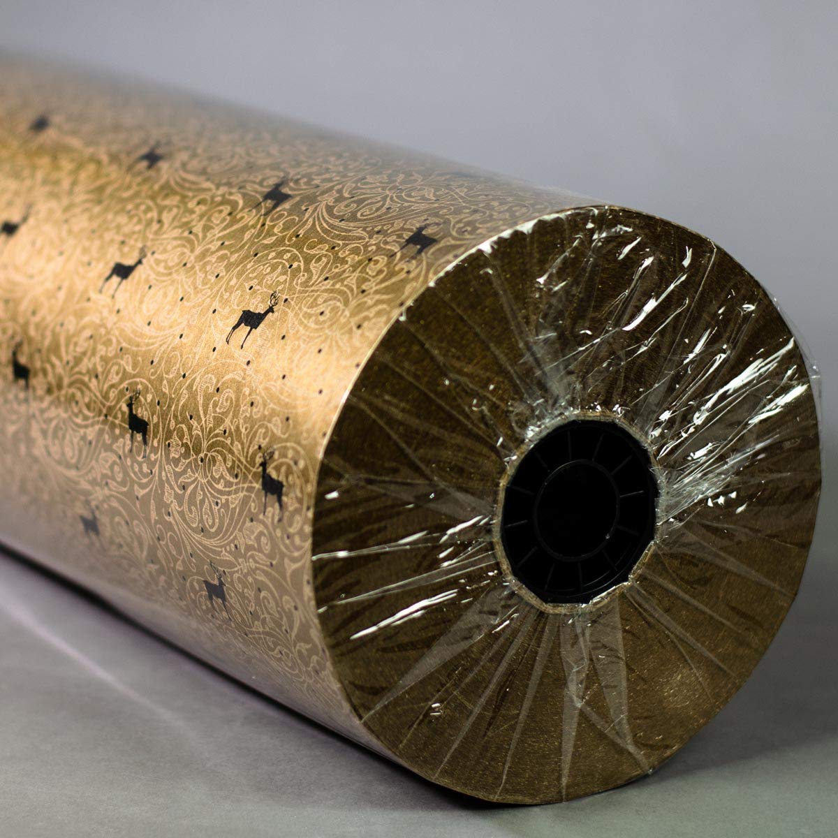 Geschenkpapier große Rolle XXL Goldglanz mit Ornamenten 70 cm x 250 m | 60 g/m² Weihnachtspapier (FSC) | HUTNER
