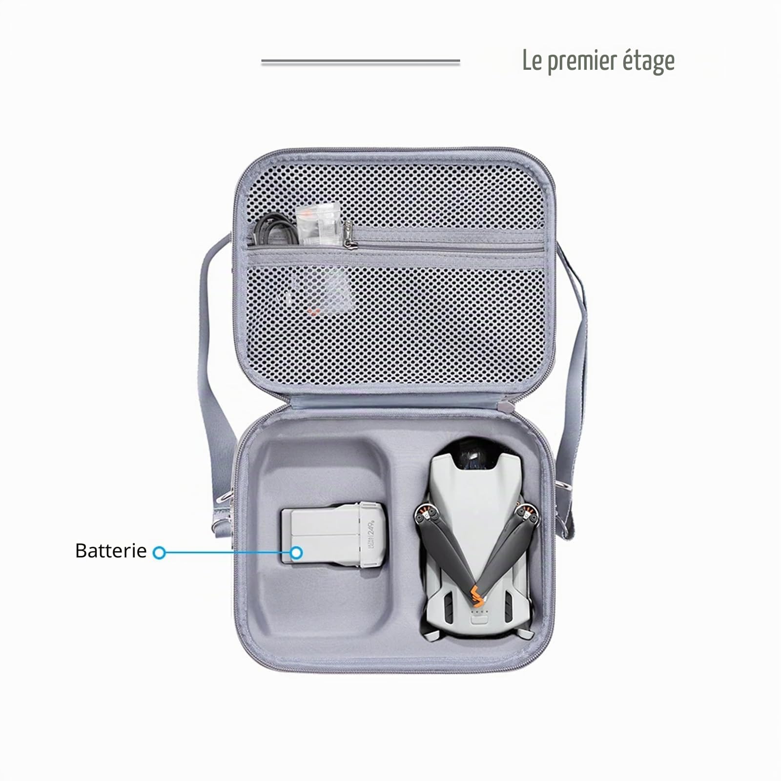Gdraco Sac de Transport Rigide Portable Sac de Voyage avec Sac à bandoulière pour DJI Mini 3/Mini 3 Pro Accessoires de Protection pour Drone