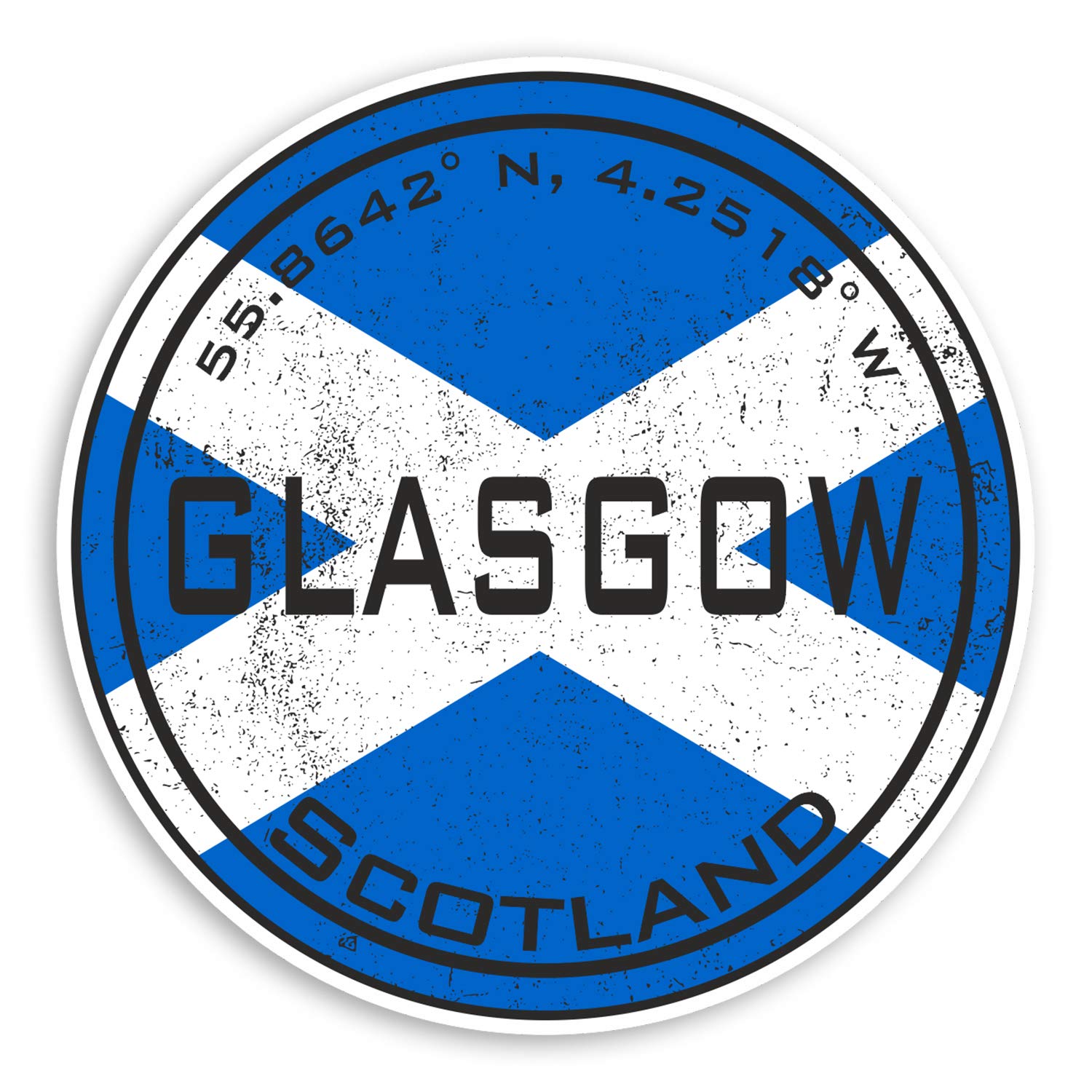 2 x 10cm Glasgow Scotland Vinyl Stickers - Scottish Flag Sticker Luggage #20415 (10cm Wide)