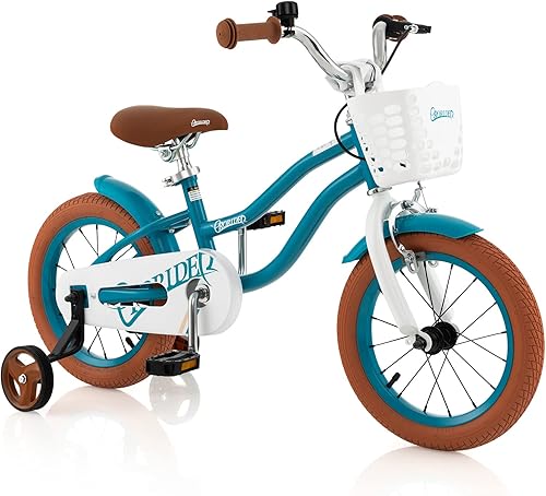 BABY JOY Bicicleta para niños, 12, 14, 16, 18 pulgadas, para niños y niñas de 3 a 8 años con ruedas de entrenamiento, asiento ajustable, cesta