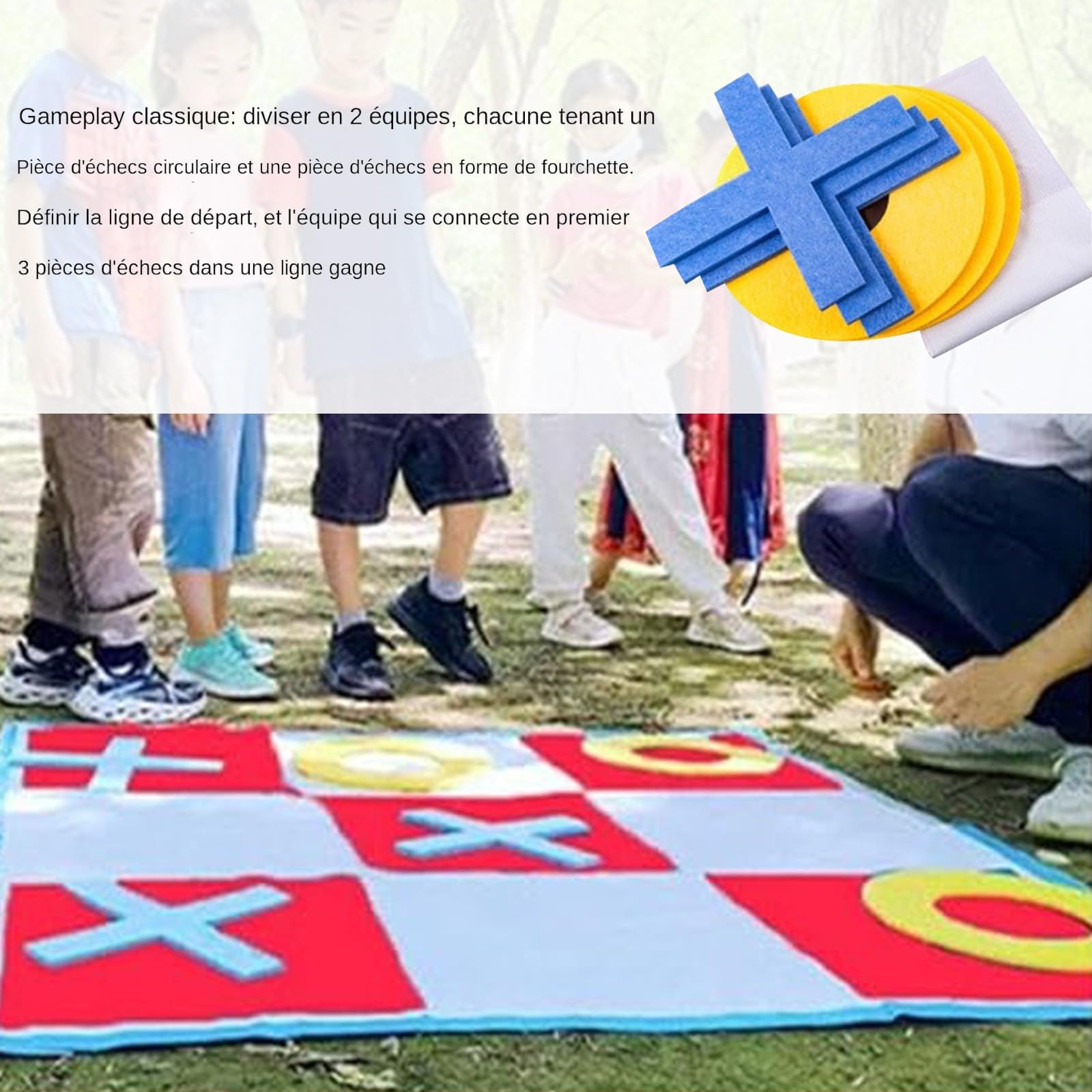 Générique Morpion Giant, Gioco Di Lancer De Morpion – Set Di Prato in Tessuto Oxford, Gigante E Resistente Alle Intemperie | Design Di Trasporto Facile, Divertente Gioco Di Lancio All'aperto