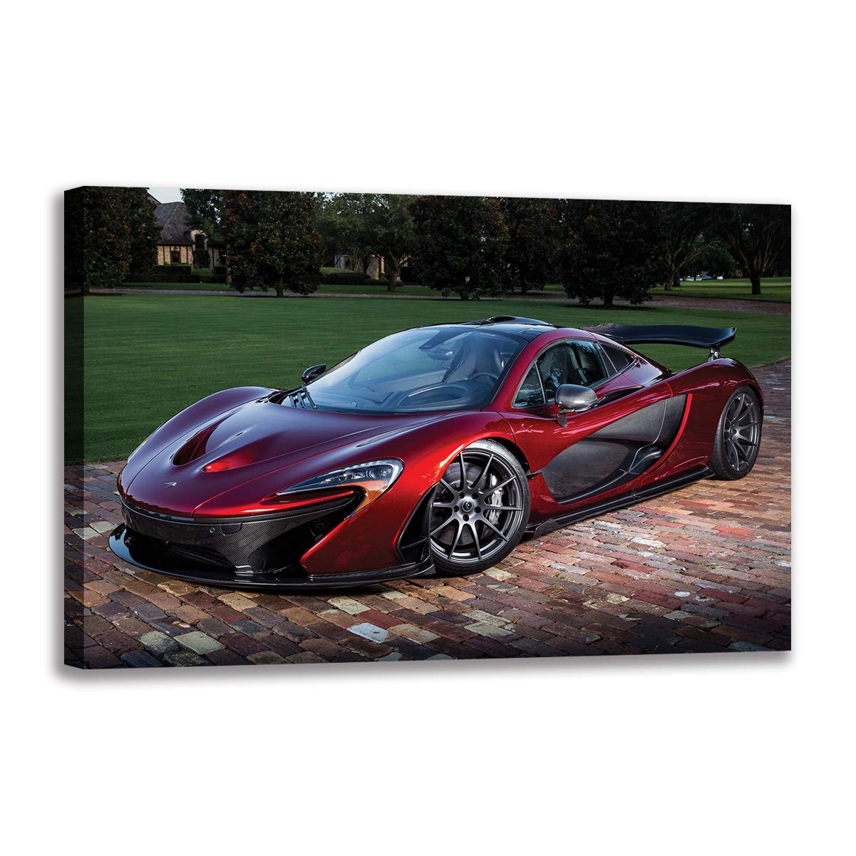 Peinture voiture de sport rouge sur toile pour sublimer la déco de votre salon