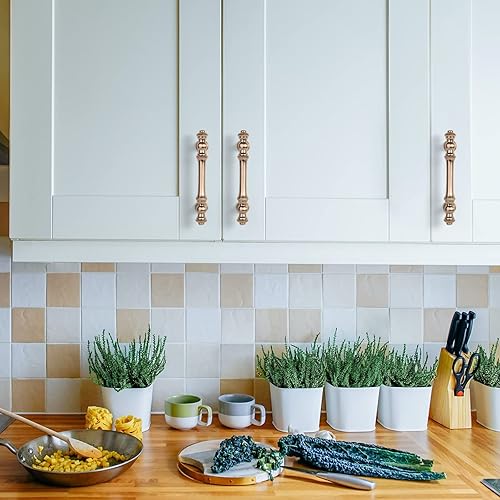 Miniatura 4 de Asidrama Paquete de 6 manijas de gabinete de cocina de latón cepillado de 3 pulgadas (2.992 in), tiradores dorados de gabinete de cocina, accesorios