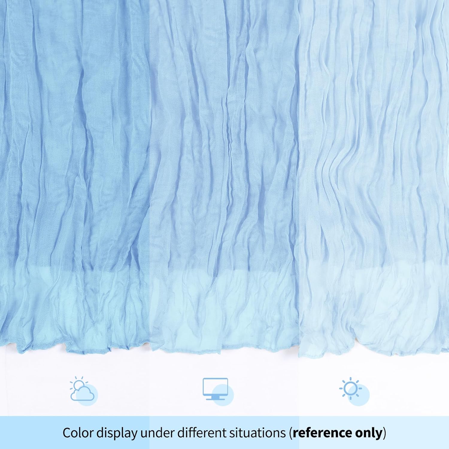 28 Pack Baby Blue Cheesecloth Table Runner 17x108 Inch Semi Sheer Boho Gauze Cheese Cloth Fabric Table Runners, for Wedding Party Baby Shower Birthday Home Decor Garden Farmhouse