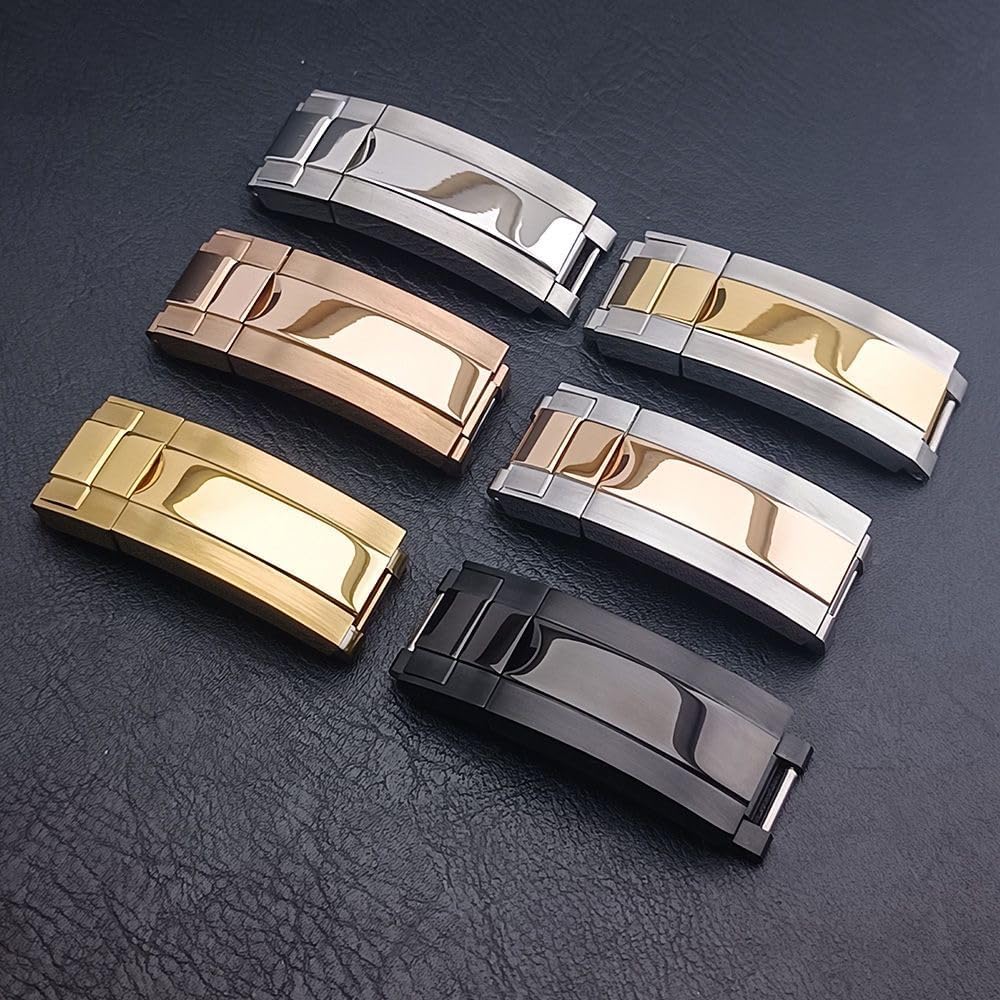 Stainless Steel Glide Clasp 9 * 9MM Folding Slider Buckle Compatible Rolexsubmariner Daytona Watchband Strap