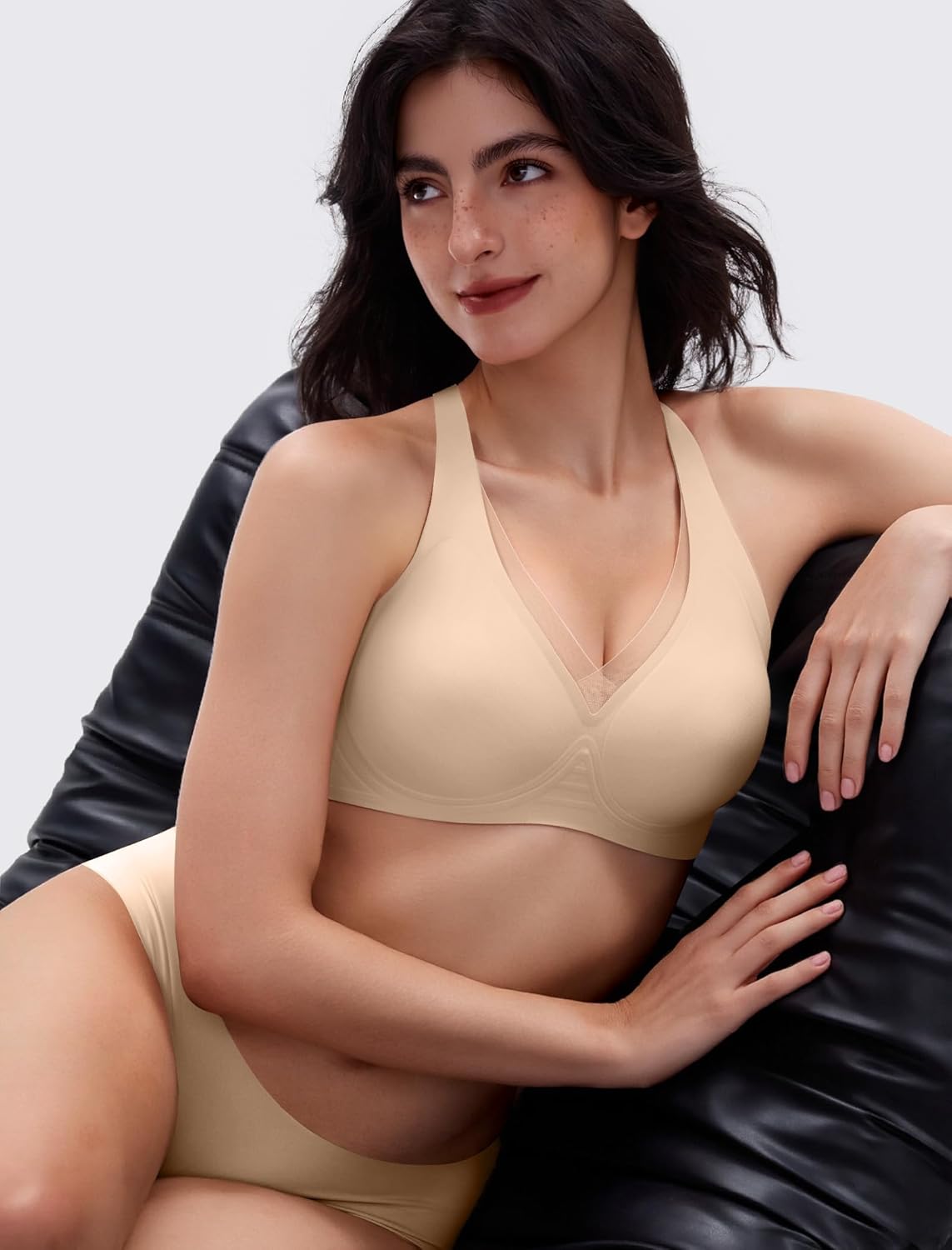 Deep V Wireless Jelly Bras for Women No Underwire Seamless Push Up Comfortable Tshirt Bralettes Everyday Bra - Image 5